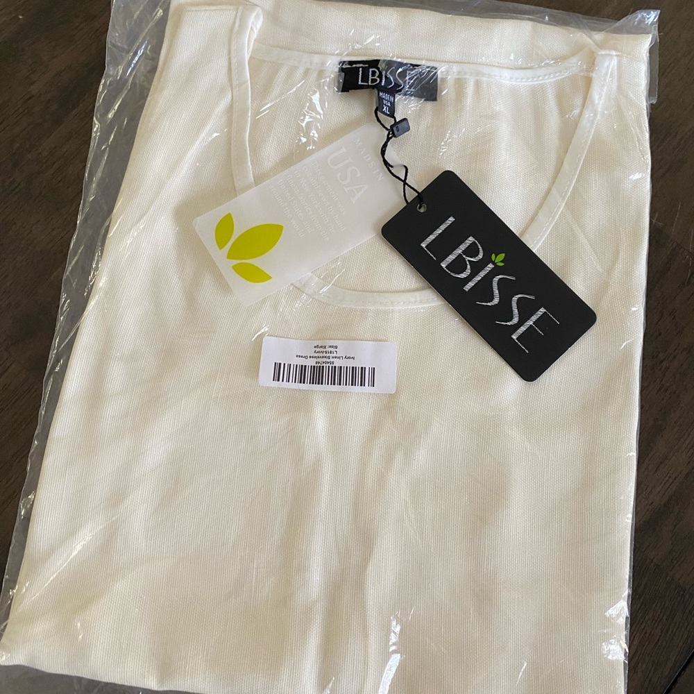 LBISSE linen dress Cream Ivory NWT